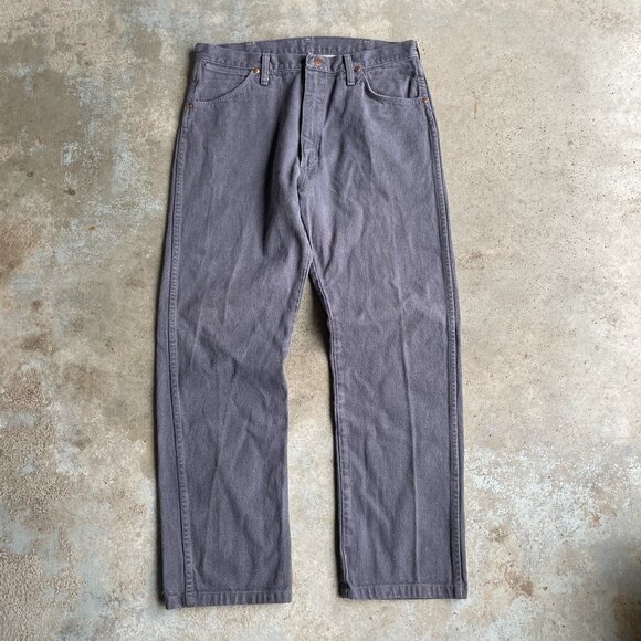 Vintage Wrangler Jeans Gray Denim Cowboy-Cut Size: 35x31 USA Made - Picture 1 of 6